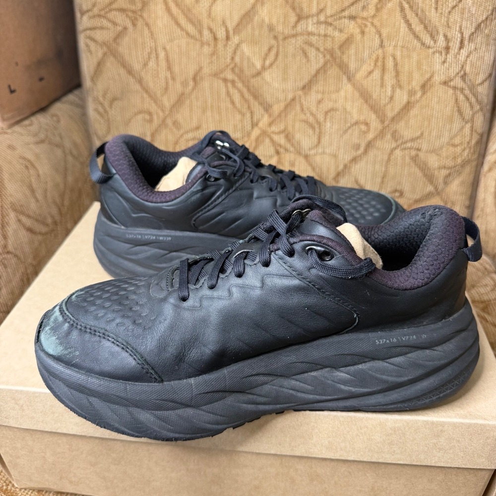 HOKA Bondi SR Black 1129351 BBLC Womens 8 Wide Walking Shoes - Picture 3 of 12